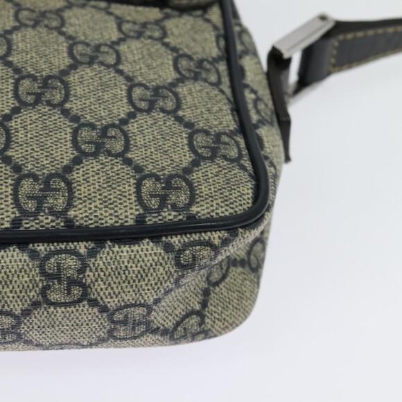 GUCCI GG Supreme Sherry Line Shoulder Bag Pvc Navy Silver Red - Picture 13 of 16